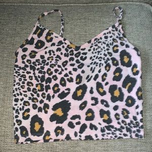 Pink cheetah tank top